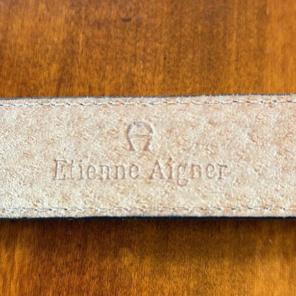 Vintage Etienne Aigner Navy Leather Belt - S - Picture 4 of 8